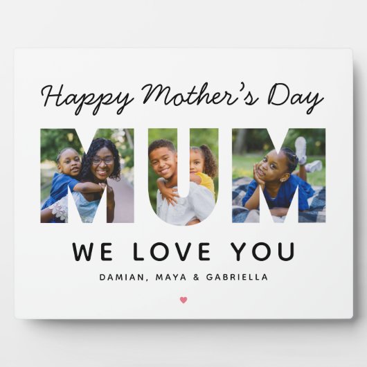 Happy Mothers Day Mum Custom Fotocollage Fotoplaat (Voorkant)