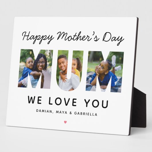 Happy Mothers Day Mum Custom Fotocollage Fotoplaat (Zijkant)