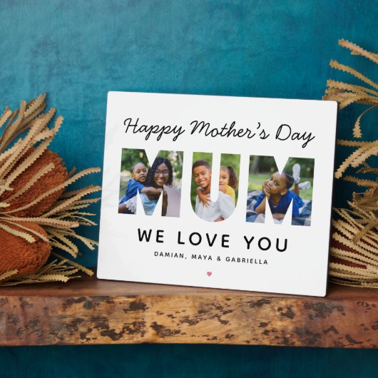 Happy Mothers Day Mum Custom Fotocollage Fotoplaat (Zijkant)