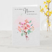 Happy Mothers Day naar mijn nichtje Moederdag Grey Kaart (Gele Bloem)