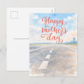 Happy Mother's Day on the runway for pilot Feestdagenkaart (Voorkant / Achterkant)