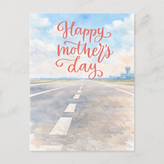 Happy Mother's Day on the runway for pilot Feestdagenkaart (Voorkant)