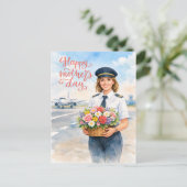 Happy Mother's Day on the runway for pilot Feestdagenkaart (Staand voorkant)