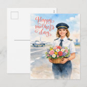 Happy Mother's Day on the runway for pilot Feestdagenkaart (Voorkant / Achterkant)