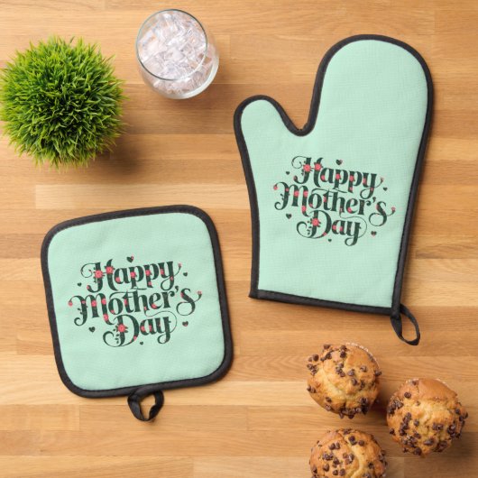 Happy Mothers Day Ovenwant & Pannenlap Set (Top down)