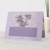 Happy Mothers Day Paarse Roos Wenskaart Kaart (Achterkant)
