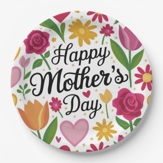 Happy Mothers Day Papieren Bordje (Voorkant)