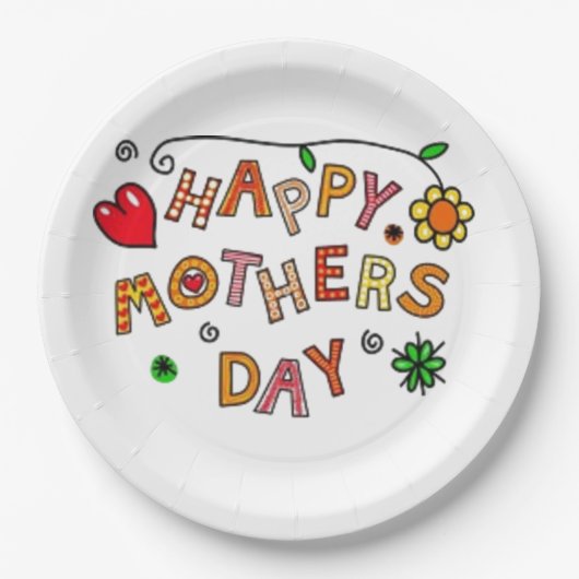 Happy Mothers Day Papieren Bordje (Voorkant)