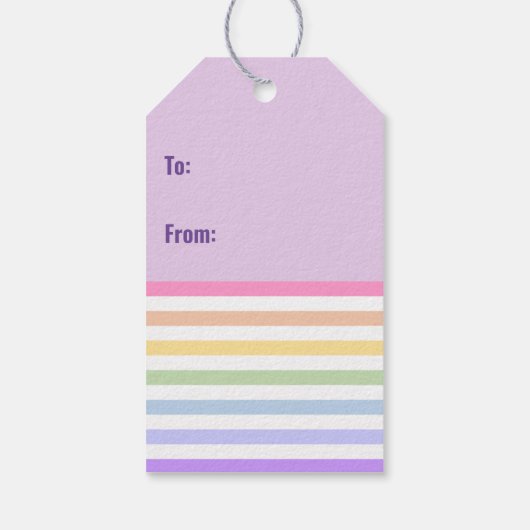 Happy Mothers Day Pastel Regenboog Stripes Cadeaulabel (Achterkant)