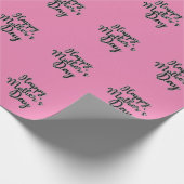 Happy Mothers Day Pink Wrapping Paper Cadeaupapier (Hoek)