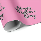 Happy Mothers Day Pink Wrapping Paper Cadeaupapier (Rol Hoek)
