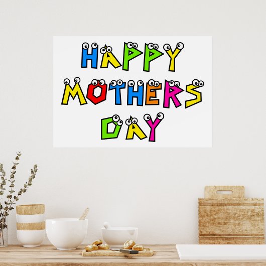 Happy Mothers Day Poster (Keuken)