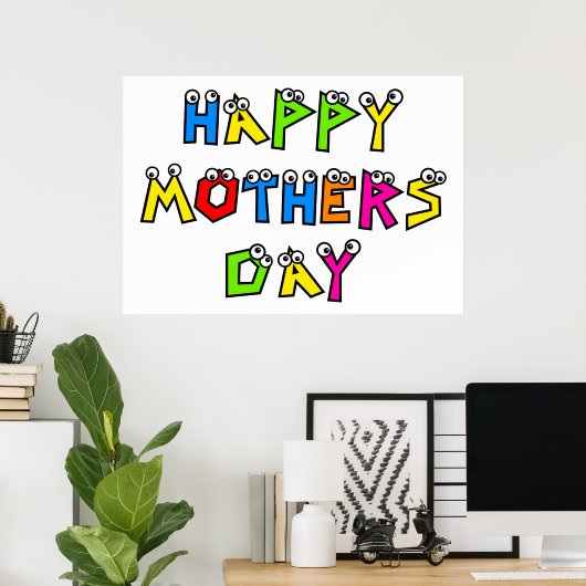 Happy Mothers Day Poster (Thuiskantoor)