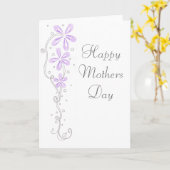 Happy Mothers Day Purple Flowers Kaart (Gele Bloem)