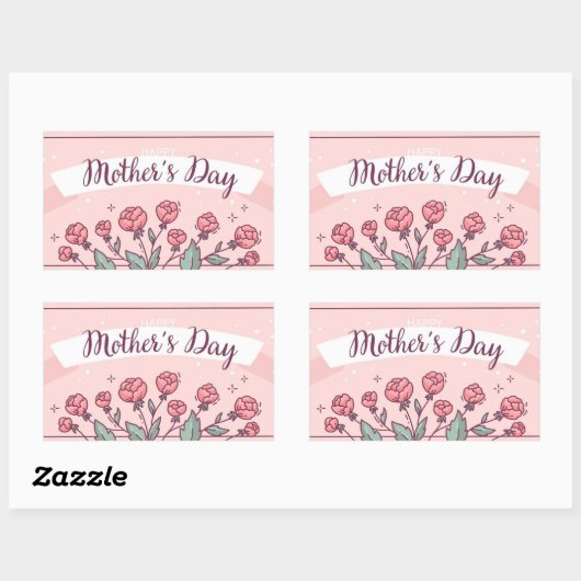Happy Mother's Day Rechthoekige Sticker (Vel)