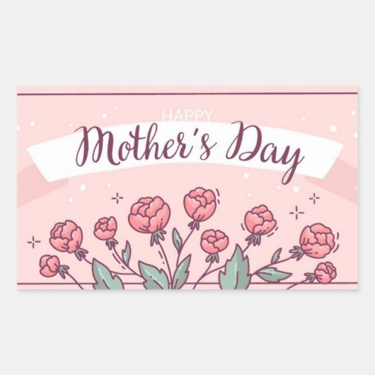 Happy Mother's Day Rechthoekige Sticker (Voorkant)
