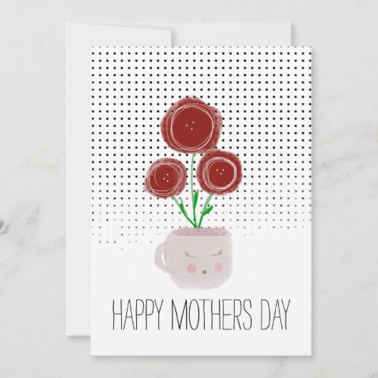 Happy Mothers Day Red Poppy Florals Kaart (Voorkant)