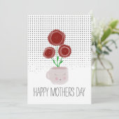 Happy Mothers Day Red Poppy Florals Kaart (Staand voorkant)