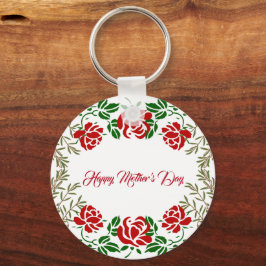 Happy Mothers Day Red Rose Floral Greeneral Cute Sleutelhanger