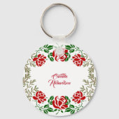 Happy Mothers Day Red Rose Floral Greeneral Cute Sleutelhanger (Achterkant)