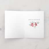 Happy Mothers Day Red Waterverf Flower Folie Wenskaart (Binnenlaag)