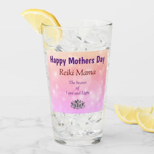 Happy Mothers Day Reiki Mama design Glas (Voorkant ijs)