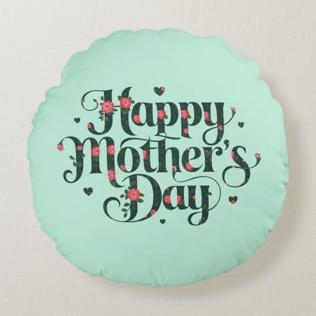 Happy Mothers Day Rond Kussen (Voorkant)