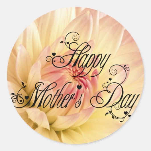 Happy Mothers Day Ronde Sticker (Voorkant)