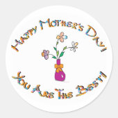 Happy Mothers Day Ronde Sticker (Voorkant)