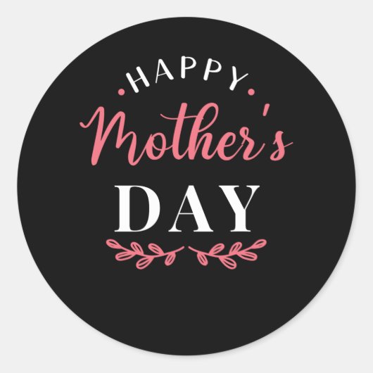 Happy Mothers Day Ronde Sticker (Voorkant)