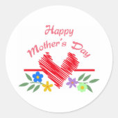 Happy Mothers Day Ronde Sticker (Voorkant)