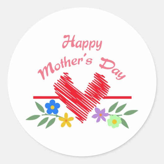 Happy Mothers Day Ronde Sticker (Voorkant)