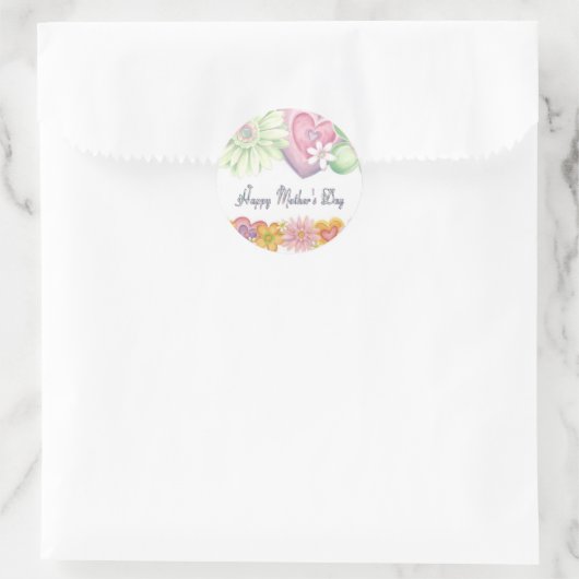 Happy Mothers Day Ronde Sticker (Tas)