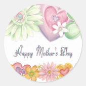 Happy Mothers Day Ronde Sticker (Voorkant)