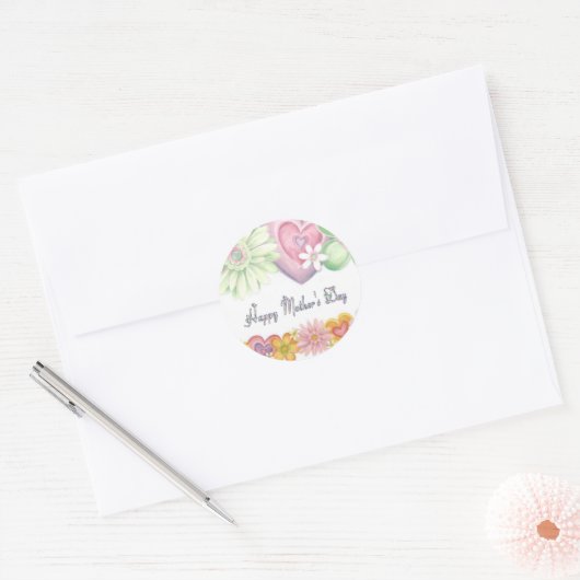 Happy Mothers Day Ronde Sticker (Envelop)