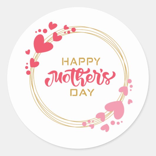 Happy Mothers Day Ronde Sticker (Voorkant)