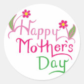 Happy Mothers Day Ronde Sticker (Voorkant)