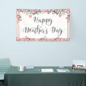 HAPPY MOTHERS DAY Roos Gold Blush Bloemen Spandoek (Beurs)