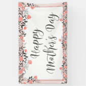 HAPPY MOTHERS DAY Roos Gold Blush Bloemen Spandoek (Verticaal)
