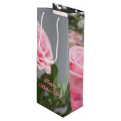 Happy Mothers Day  Roos Wine Gift-bag Wijn Cadeautas (Voorkant Gekanteld)