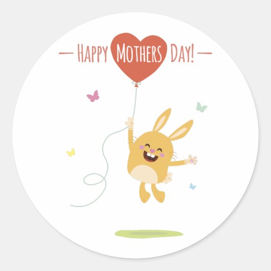 Happy Mothers Day Round Sticker (Voorkant)