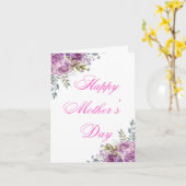 Happy Mothers Day Roze Bloemen Minimalist Kaart (Gele Bloem)