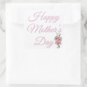 Happy Mothers Day Roze Bloemen Vierkante Sticker (Tas)