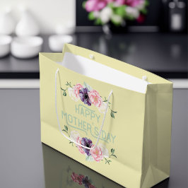 Happy Mothers Day - Roze & Cassis Bloemen Garlands Groot Cadeauzakje