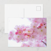 Happy Mothers Day Roze Cherry Tree Briefkaart (Voorkant / Achterkant)