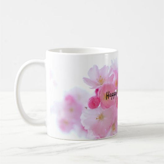 Happy Mothers Day Roze Cherry Tree Koffiemok (Links)