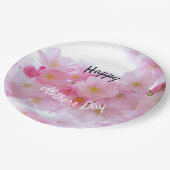 Happy Mothers Day Roze Cherry Tree Papieren Bordje (Gekanteld)