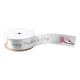 Happy Mothers Day - Roze Magnolia Flowers op White Satijnen Lint