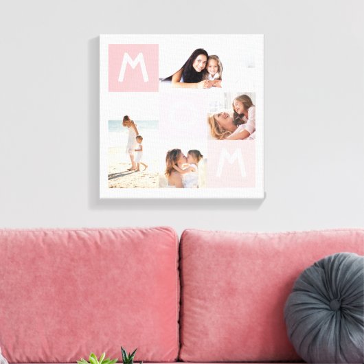 Happy Mothers Day Roze mam Modern multi-fotonet Canvas Afdruk (Insitu (Woonkamer))