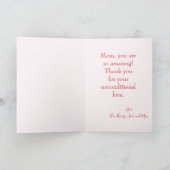 Happy Mothers Day roze ontwerp met foto Kaart (Binnen)